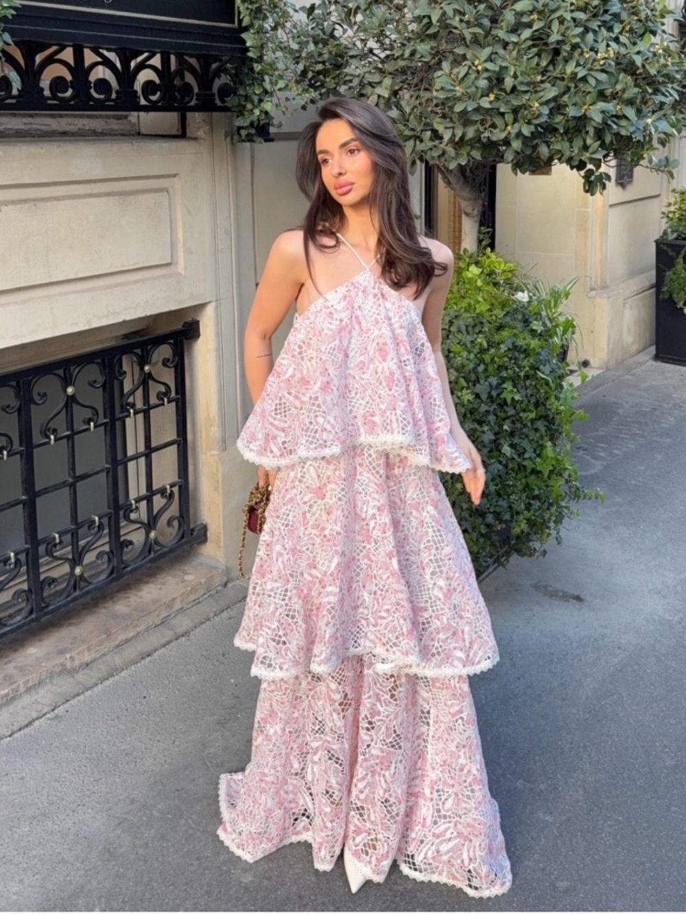 Elliatt Valencia Lace Tiered Halter Maxi Dress - Picture 4 of 15
